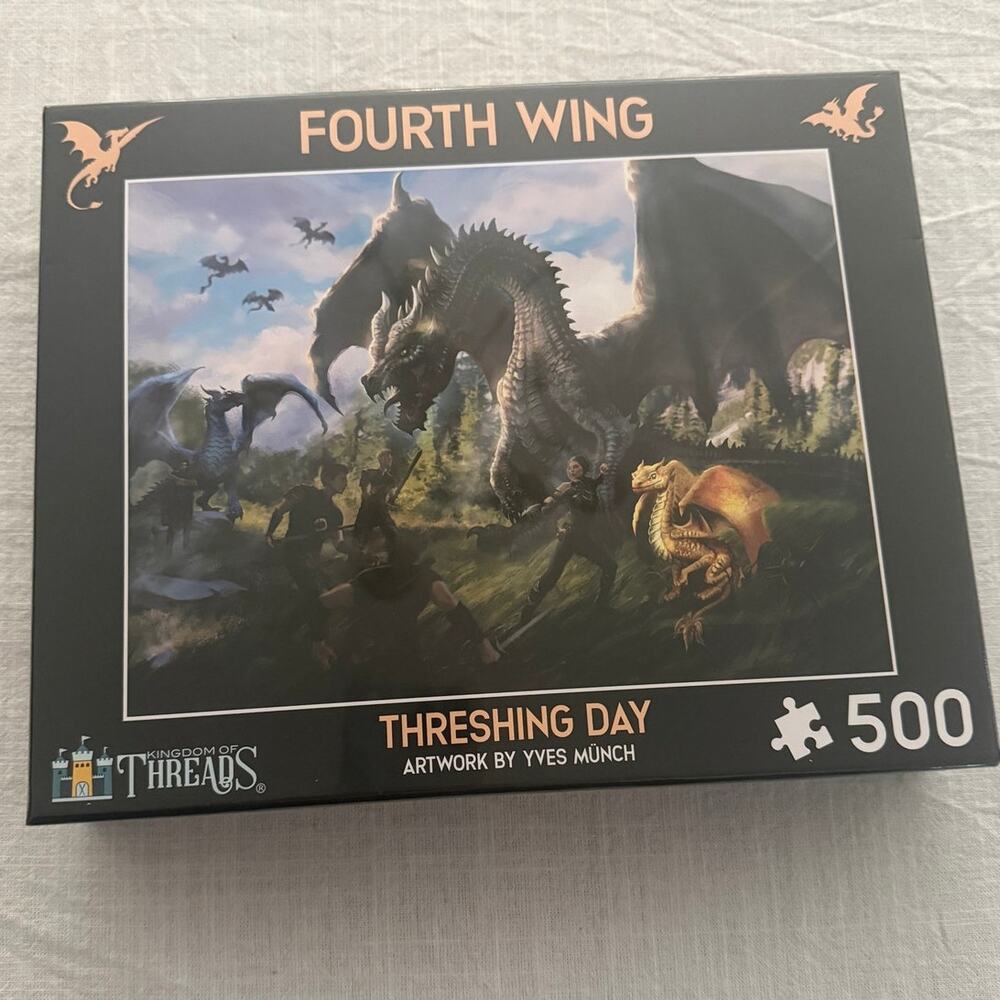 Threshing Day (NWT) Empyrean's Fourth Wing (Yarros) 500 piece dragon puzzle